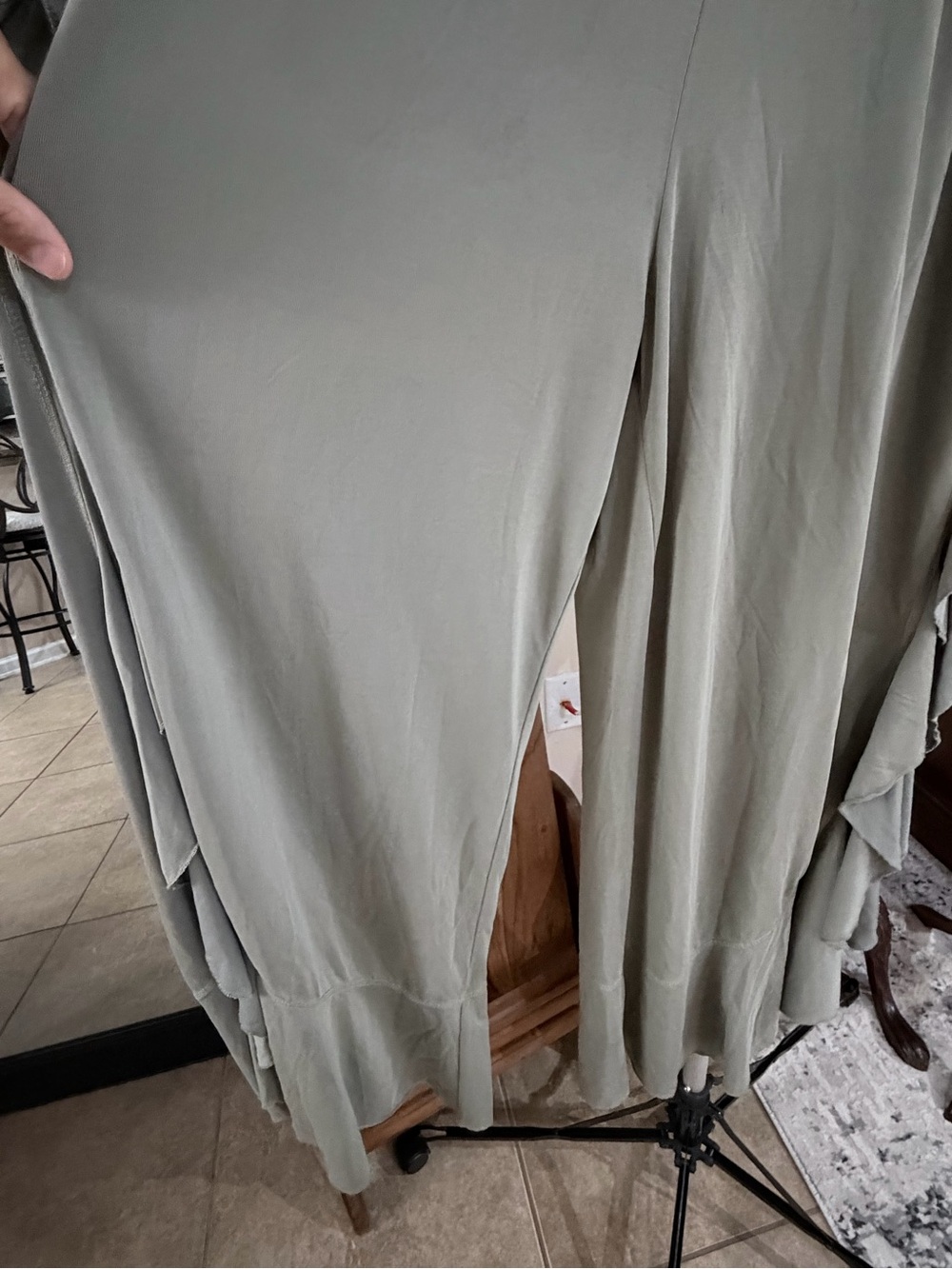 POL Sage Green Wide Leg Ruffle Pants - Picture 2 of 8